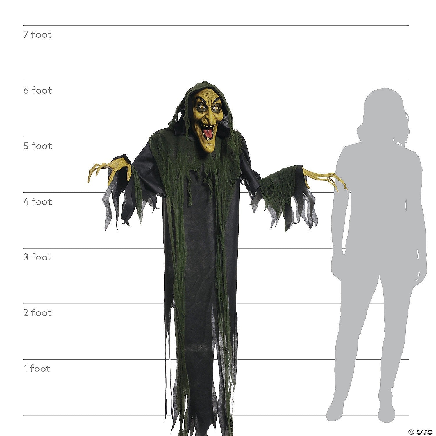 6 Ft Animated Halloween Wicked Witch Decoration Outdoor Haunted Yard Prop Porch