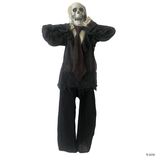 43" Hanging Skeleton Animated Halloween Decoration Haunted Cemetery Grave Prop