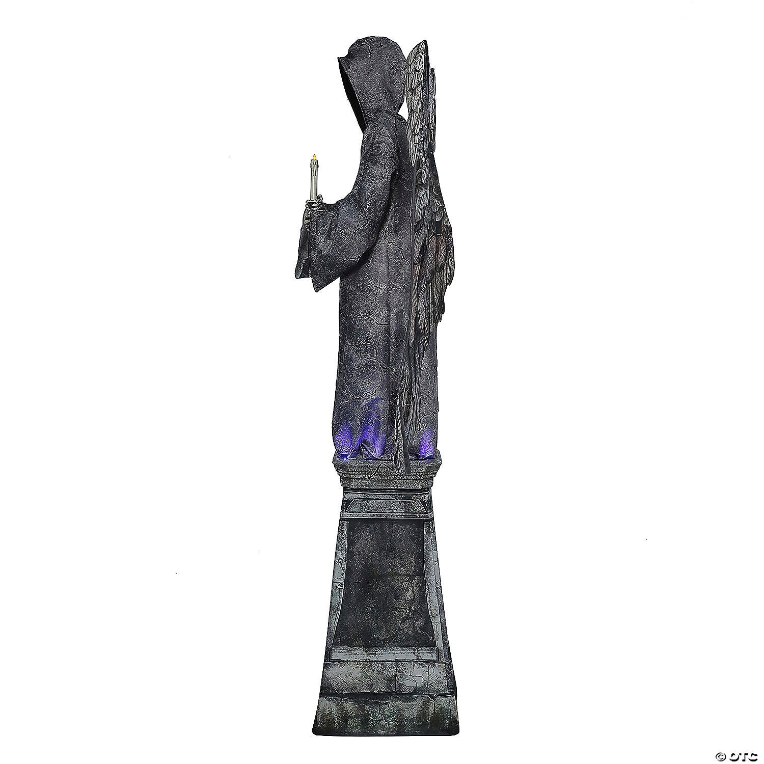 See Video LifeSize 8' Cemetery Angel Grave Animatronic Halloween Haunt Prop Tomb