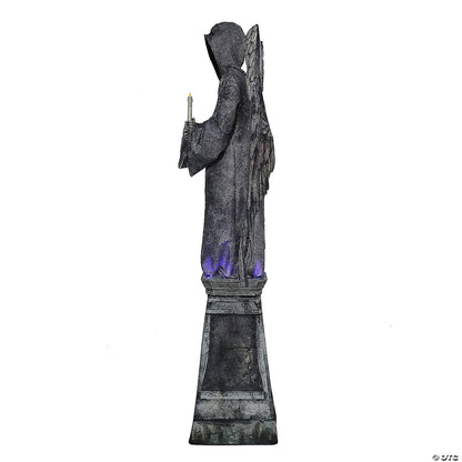 See Video LifeSize 8' Cemetery Angel Grave Animatronic Halloween Haunt Prop Tomb