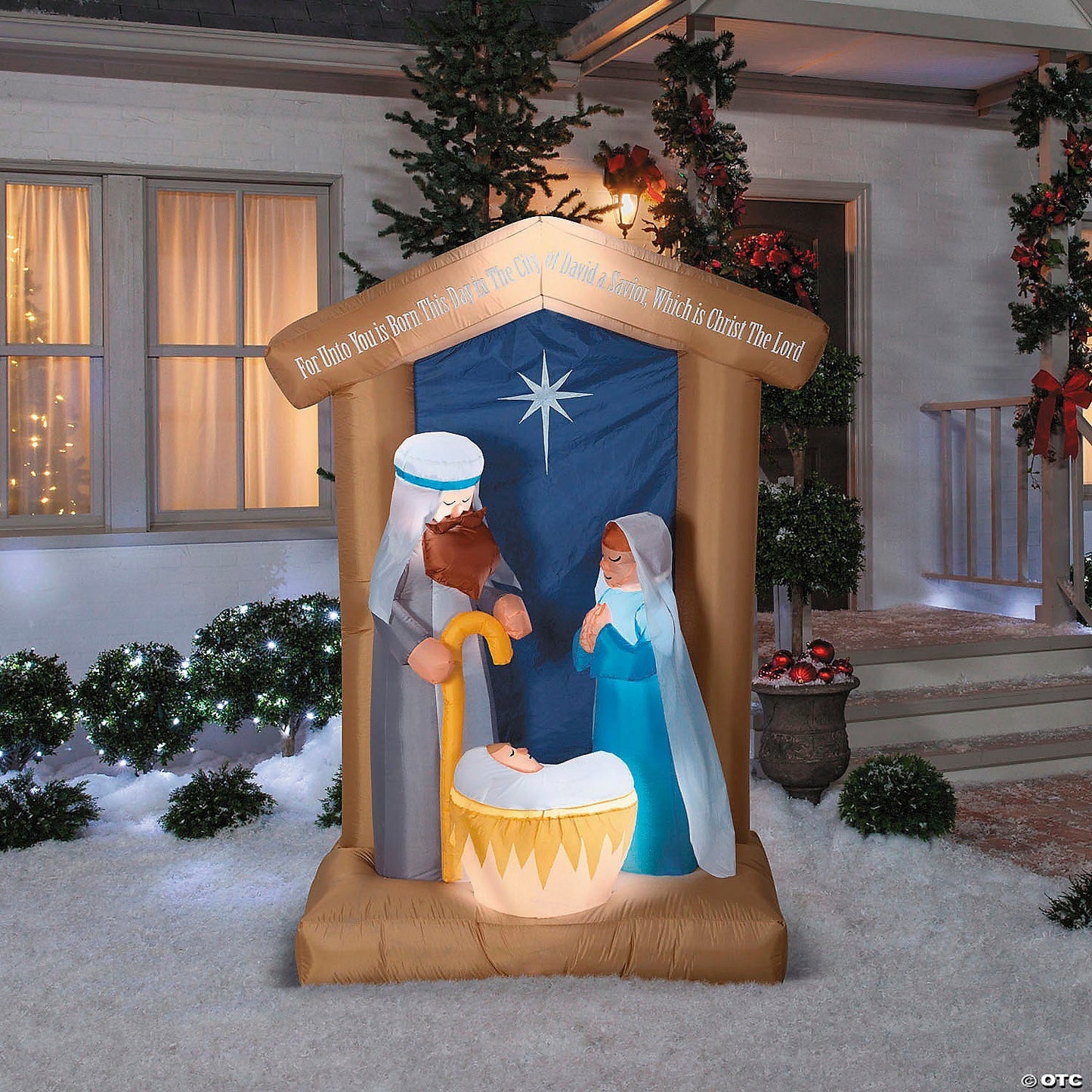 78" Tall Lighted Outdoor Christmas Nativity Scene Inflatable
