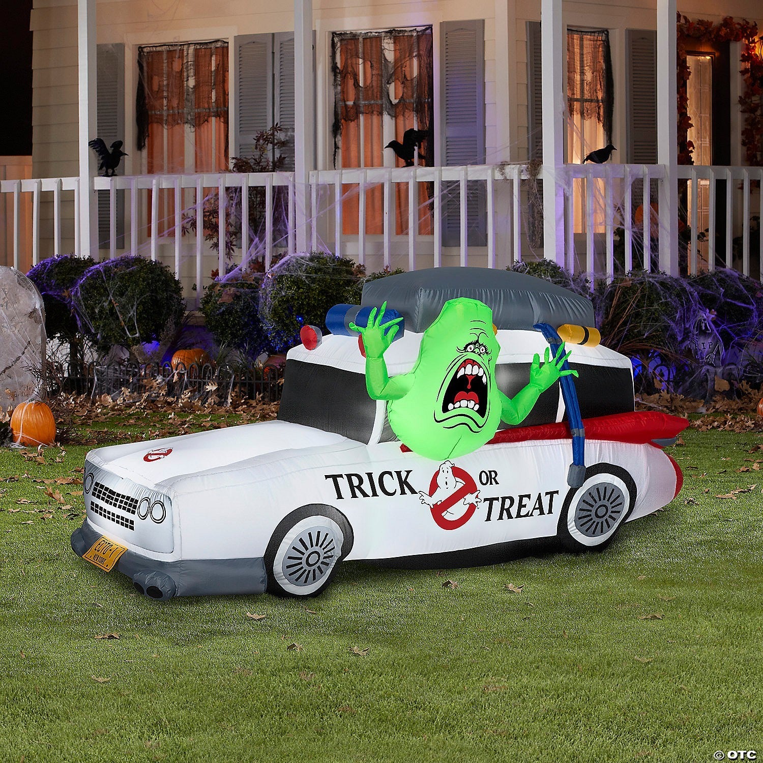 44" Ghostbusters Slimer Ecto-1 Inflatable Outdoor Halloween Yard Decor Airblown