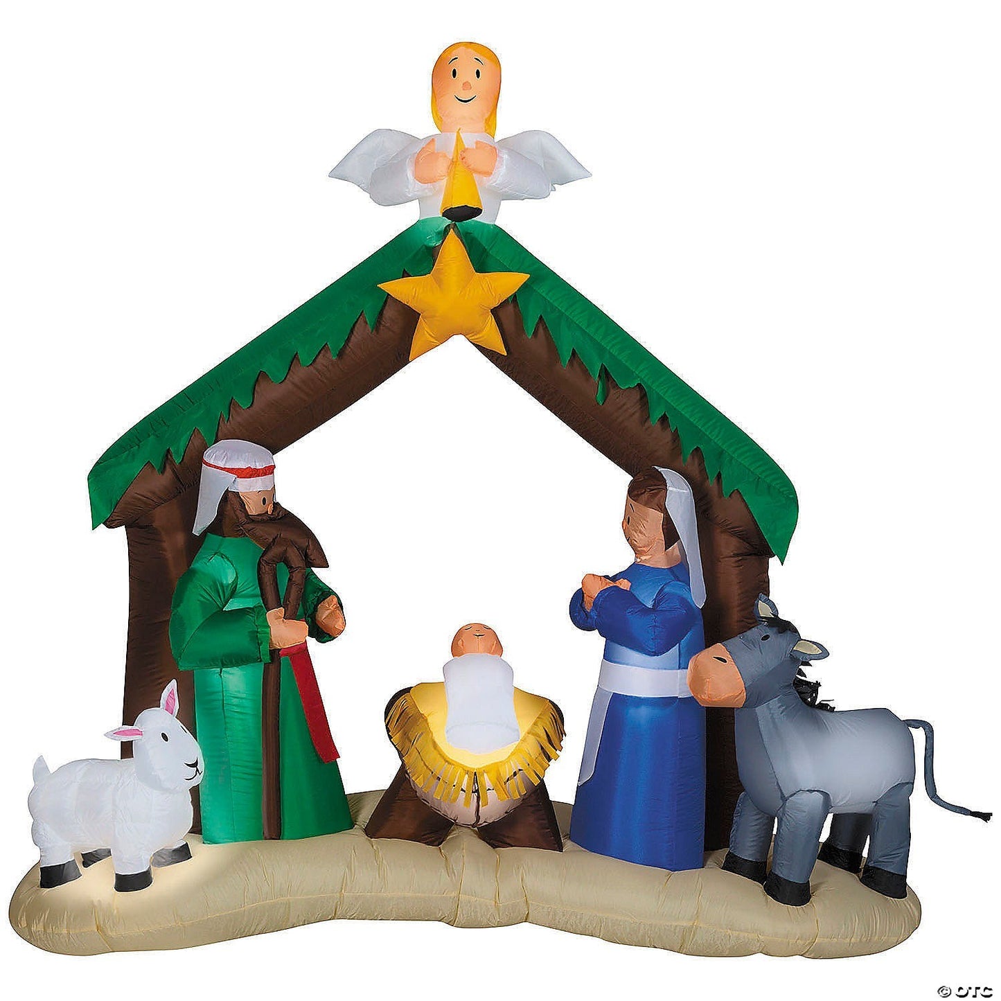 6.7 Ft Lighted Outdoor Christmas Nativity Scene Manger Angel Inflatable Decor