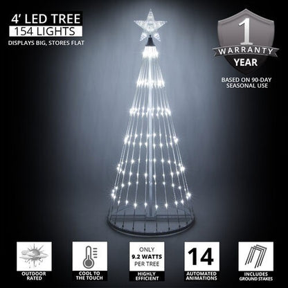 4' 6' 9' 12' Cool White Animated LightShow Cone Tree Christmas Outdoor Yard LED