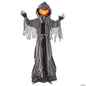 5 Ft 10in Animated Hood Cloak Pumpkin Man Halloween Decor Haunt Prop Spirit