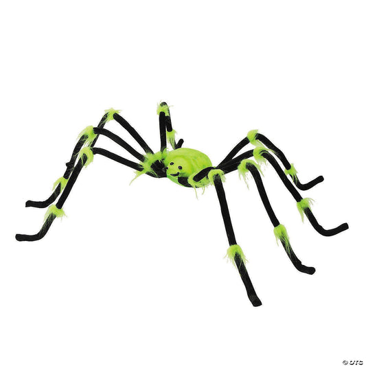 GIANT! 50" Lighted Green & Black Spider Halloween Spirit Haunted Decor Prop 2025