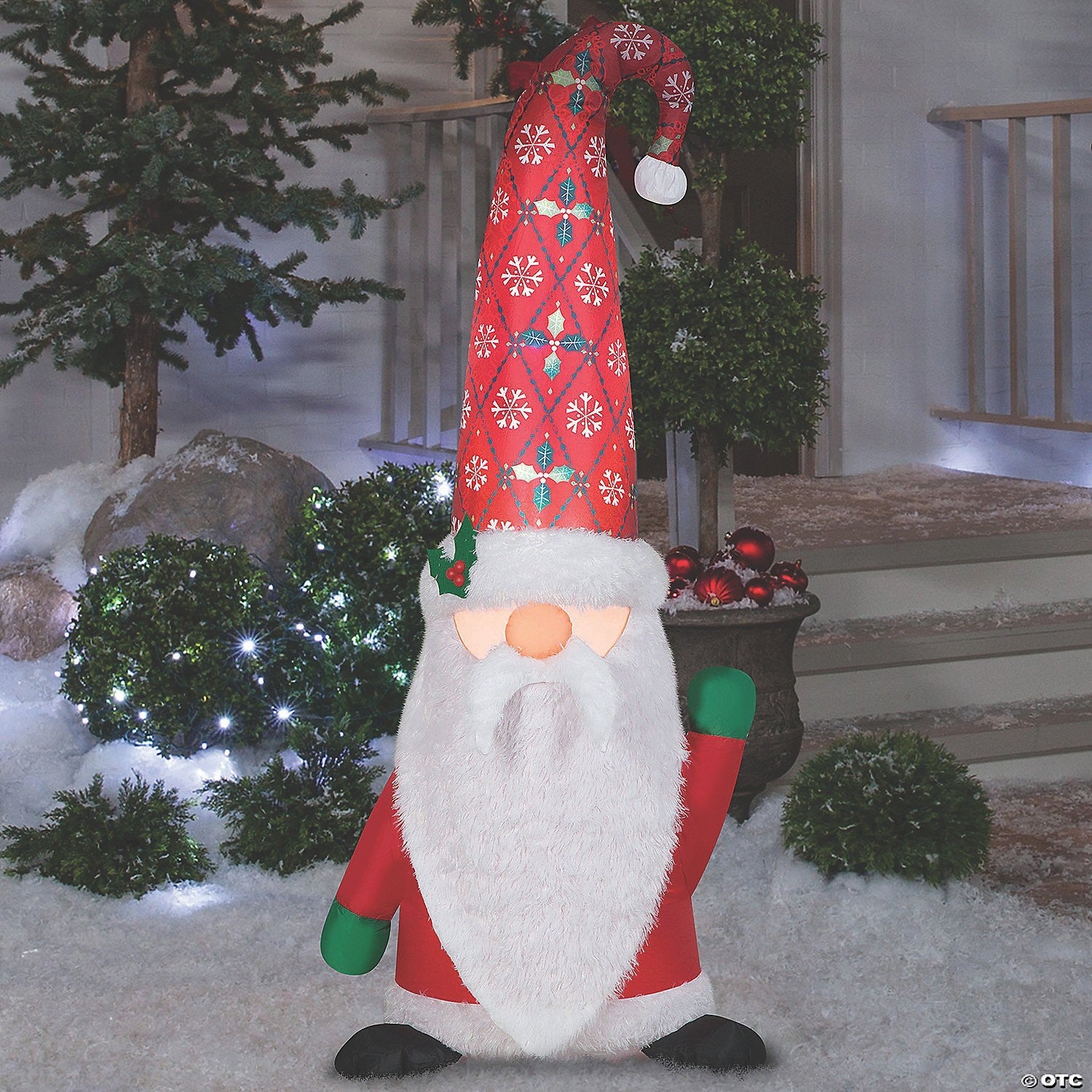 5 Ft Lighted Christmas Gnome Tomten Inflatable