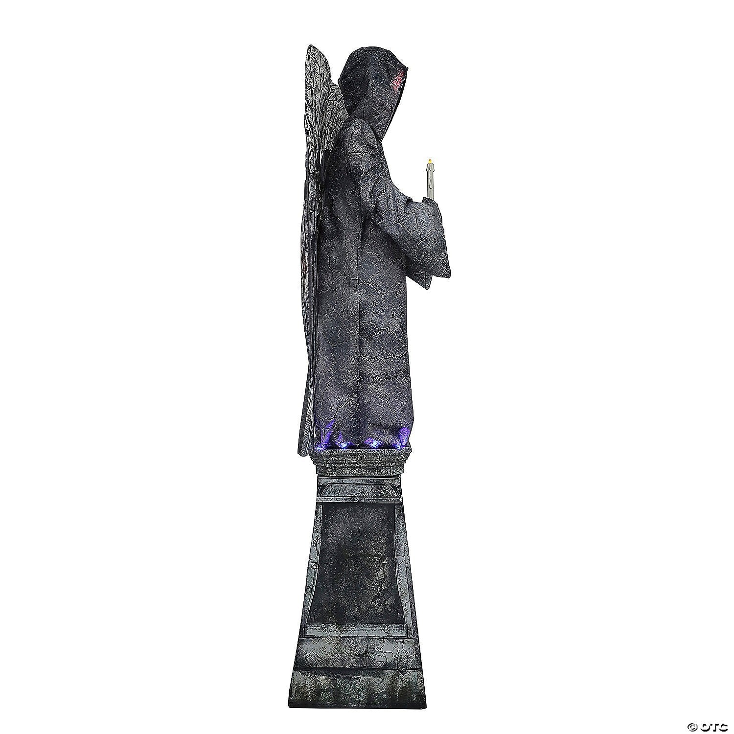 See Video LifeSize 8' Cemetery Angel Grave Animatronic Halloween Haunt Prop Tomb