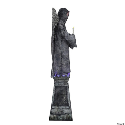 See Video LifeSize 8' Cemetery Angel Grave Animatronic Halloween Haunt Prop Tomb