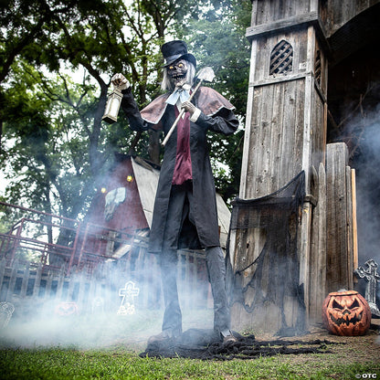 8.5' Graveyard Host Skeleton Animatronic Animated Halloween Haunt Prop Cemetery