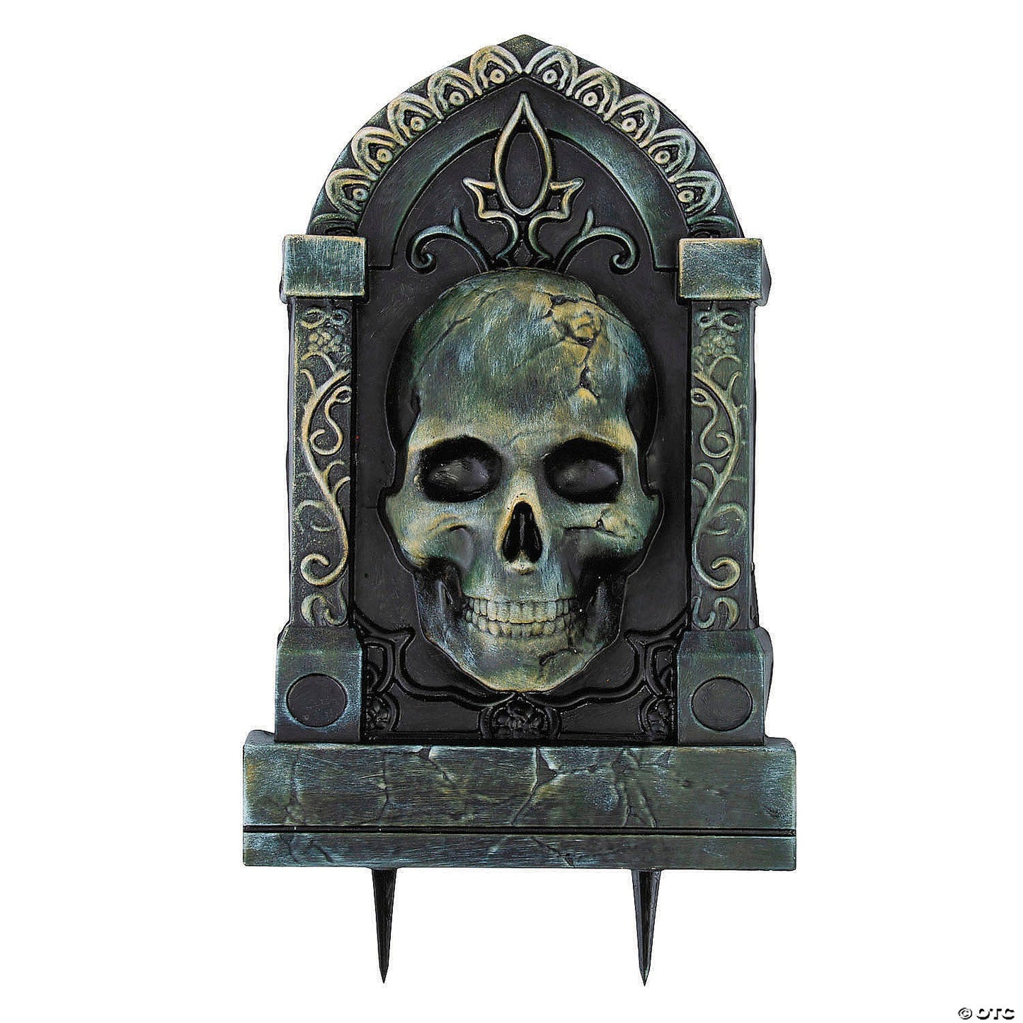21" Skull Tombstone 3D Graveyard Cemetery Halloween Decoration Haunt Prop Spirit