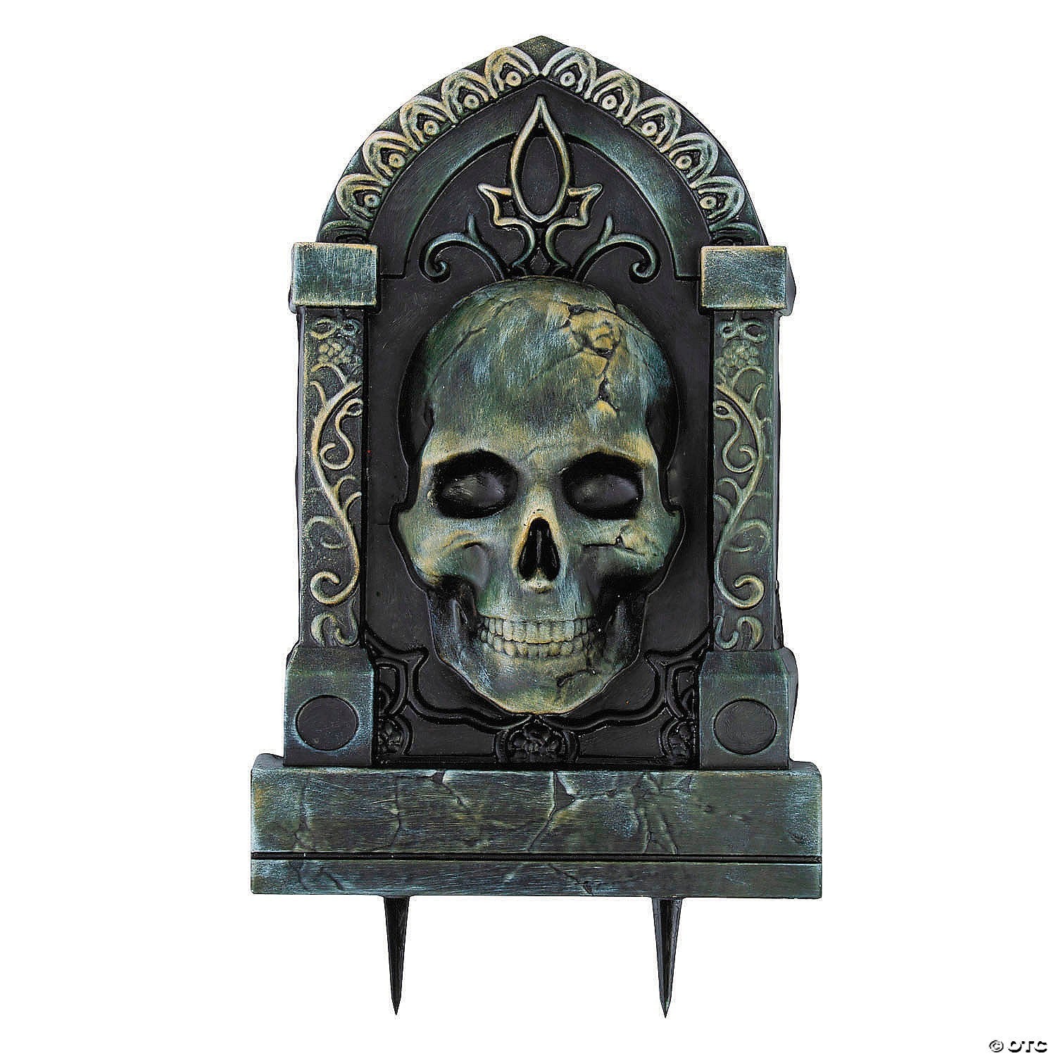 21" Skull Tombstone 3D Graveyard Cemetery Halloween Decoration Haunt Prop Spirit
