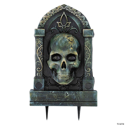 21" Skull Tombstone 3D Graveyard Cemetery Halloween Decoration Haunt Prop Spirit