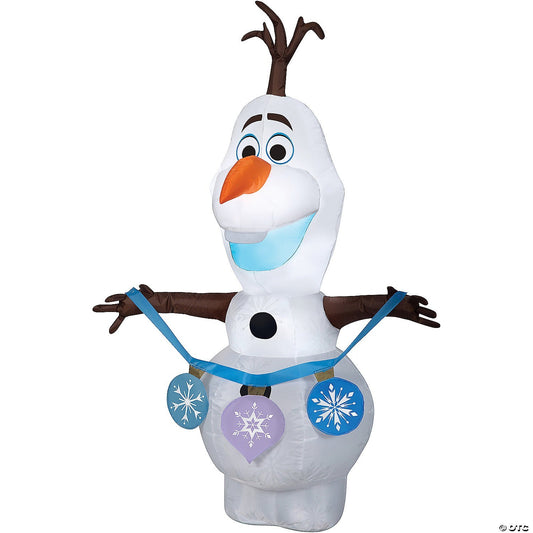 4 Ft Frozen Olaf w Ornaments Inflatable Christmas Outdoor Yard Decoration Disney