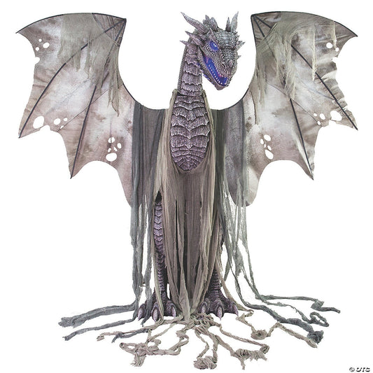 Life Size 7 Ft Winter Dragon Animatronic Outdoor Halloween Decoration Haunt Prop