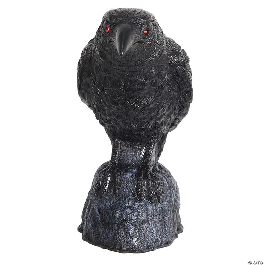 See Video! Head Turning Raven Crow Bird Animatronic Halloween Decor Prop Outdoor