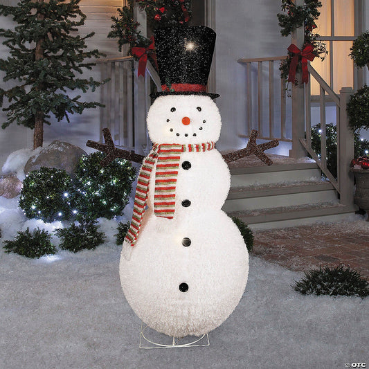 5 Ft Lighted Standing Snowman Outdoor Christmas Yard Decoration Porch Frosty