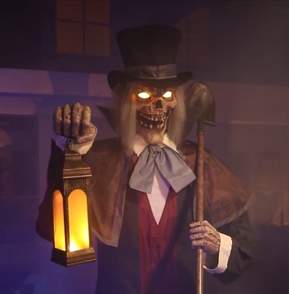8.5' Graveyard Host Skeleton Animatronic Animated Halloween Haunt Prop Cemetery