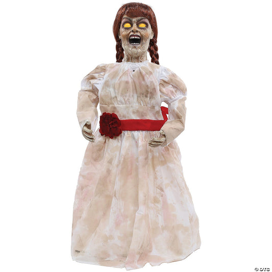 See Video! Annabelle Grim Girl Animated Halloween Evil Haunted Doll Prop Horror