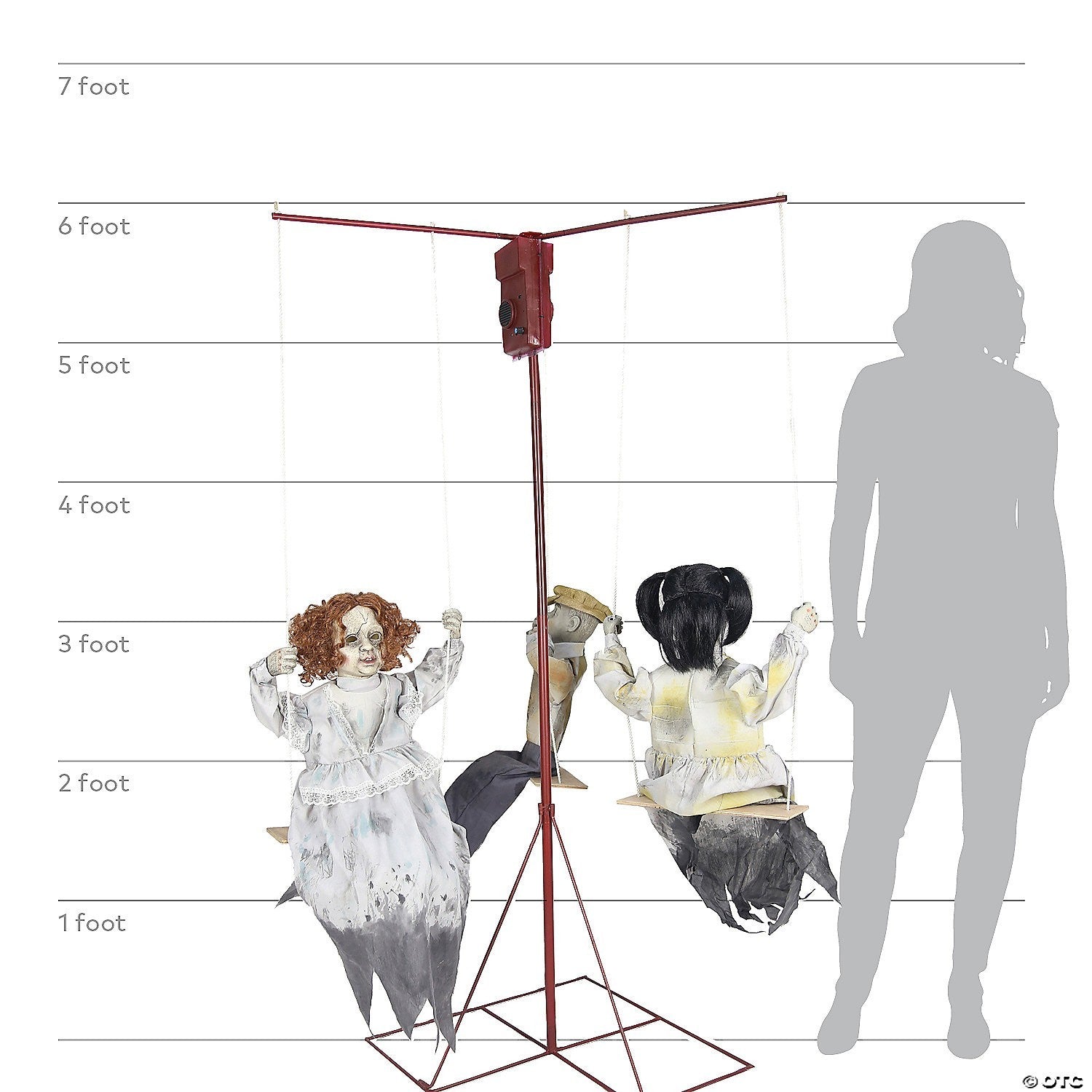 6 Ft Ghost Go Round Haunted Dolls Animated Halloween Decor Prop Doll Spirit