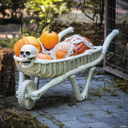 48" Evil Skeleton Skull Wheelbarrow Halloween Spirit Haunt Prop Outdoor 2025