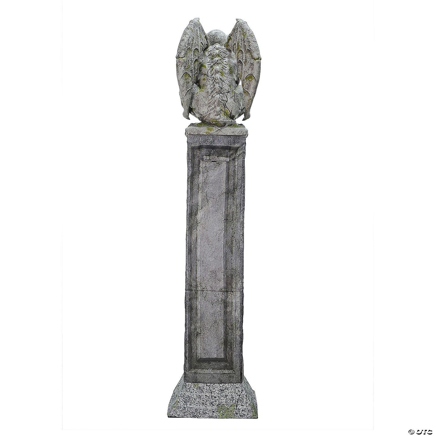 8 Ft Animated Goth Gargoyle Pillar Statue Tombstone Grave Halloween Haunt Prop