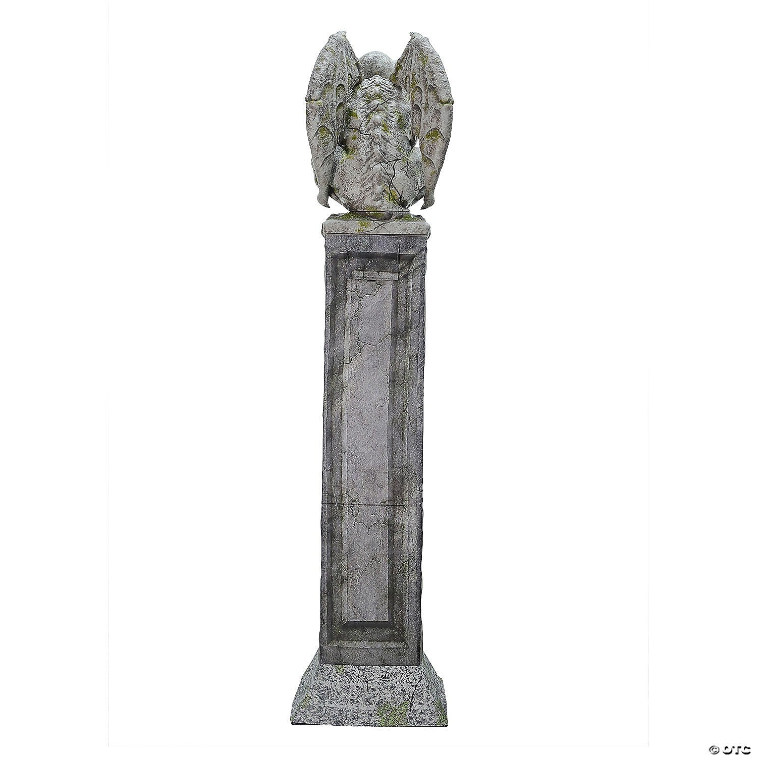 8 Ft Animated Goth Gargoyle Pillar Statue Tombstone Grave Halloween Haunt Prop