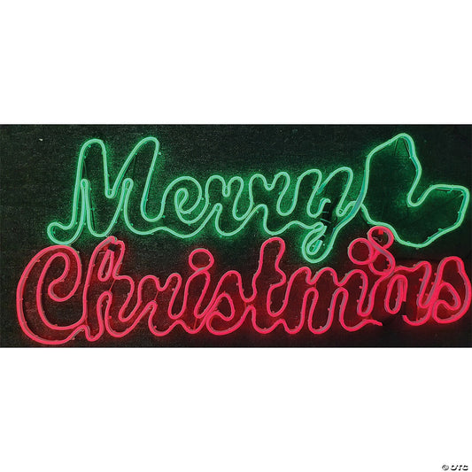 3 Ft Wide Merry Christmas LED Light Glo Window Wall Sign Decoration Home Lights