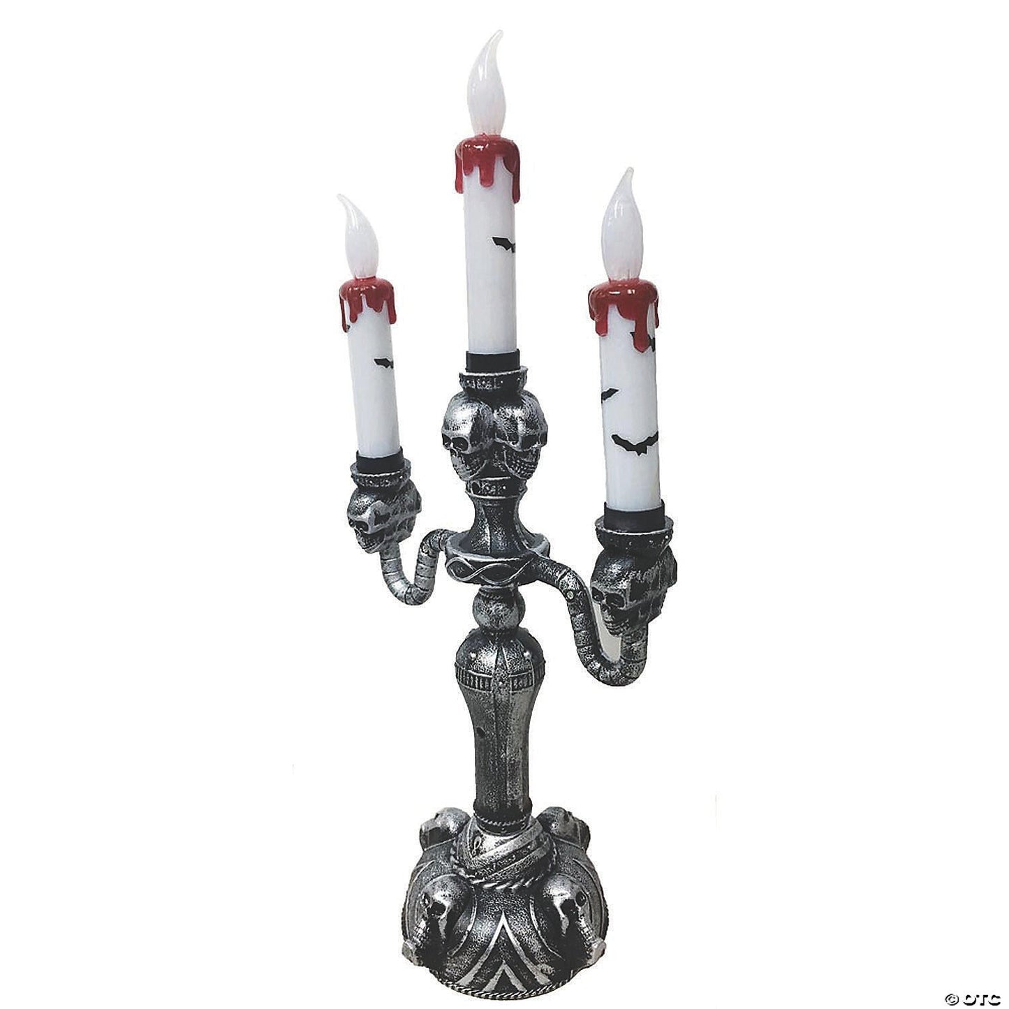 Blood Dripping Candelabra Lighted Goth Halloween Haunted Home Decor Candle Prop