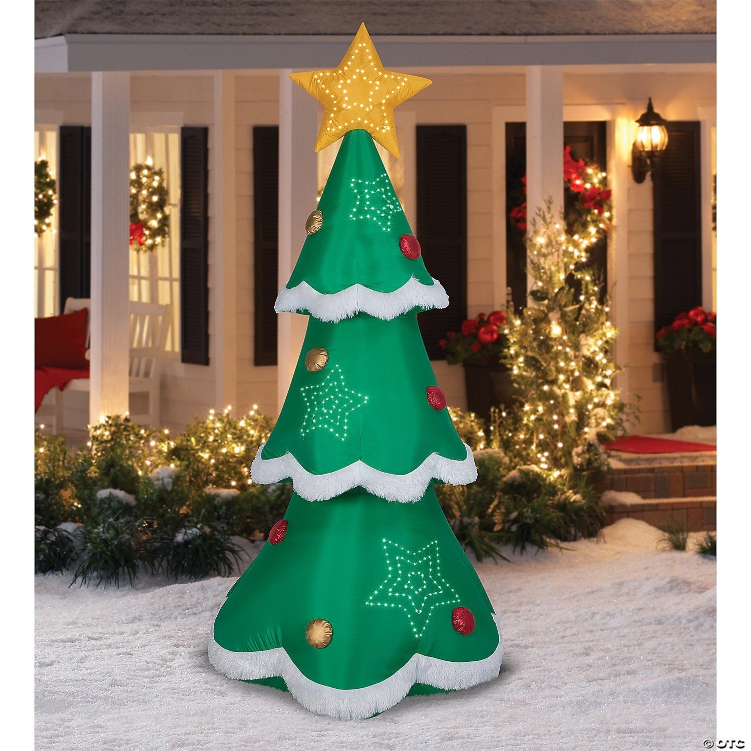 7.5' Lighted Christmas Tree Micro LED Lights Star Inflatable Outdoor Yard Decor