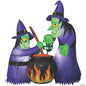 6' Double Bubble Witch Inflatable Outdoor Halloween Yard Decoration Airblown