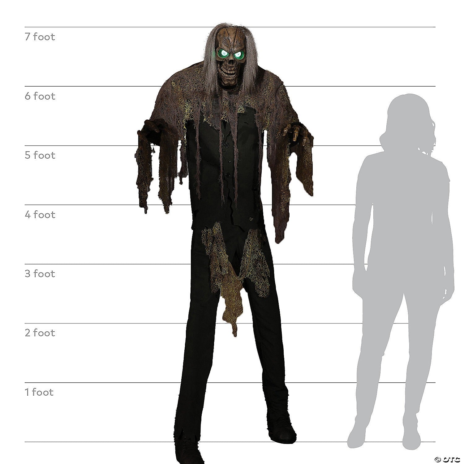 LifeSize 7 Ft Cellar Dweller Skeleton Reaper Animatronic Halloween Prop Haunted