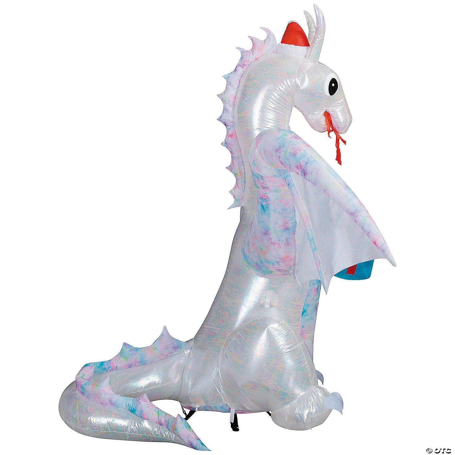 6' 10" Animated LightShow Rainbow Christmas Dragon Inflatable Outdoor Yard Decor