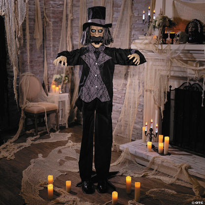 6 Ft Animated Groom Butler Pop Up Jaw Halloween Haunted Spirit Prop Decor 2025