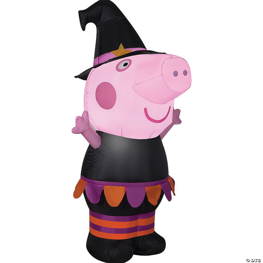 42" Peppa Pig Witch Gemmy Airblown Inflatable Outdoor Halloween Yard Decoration