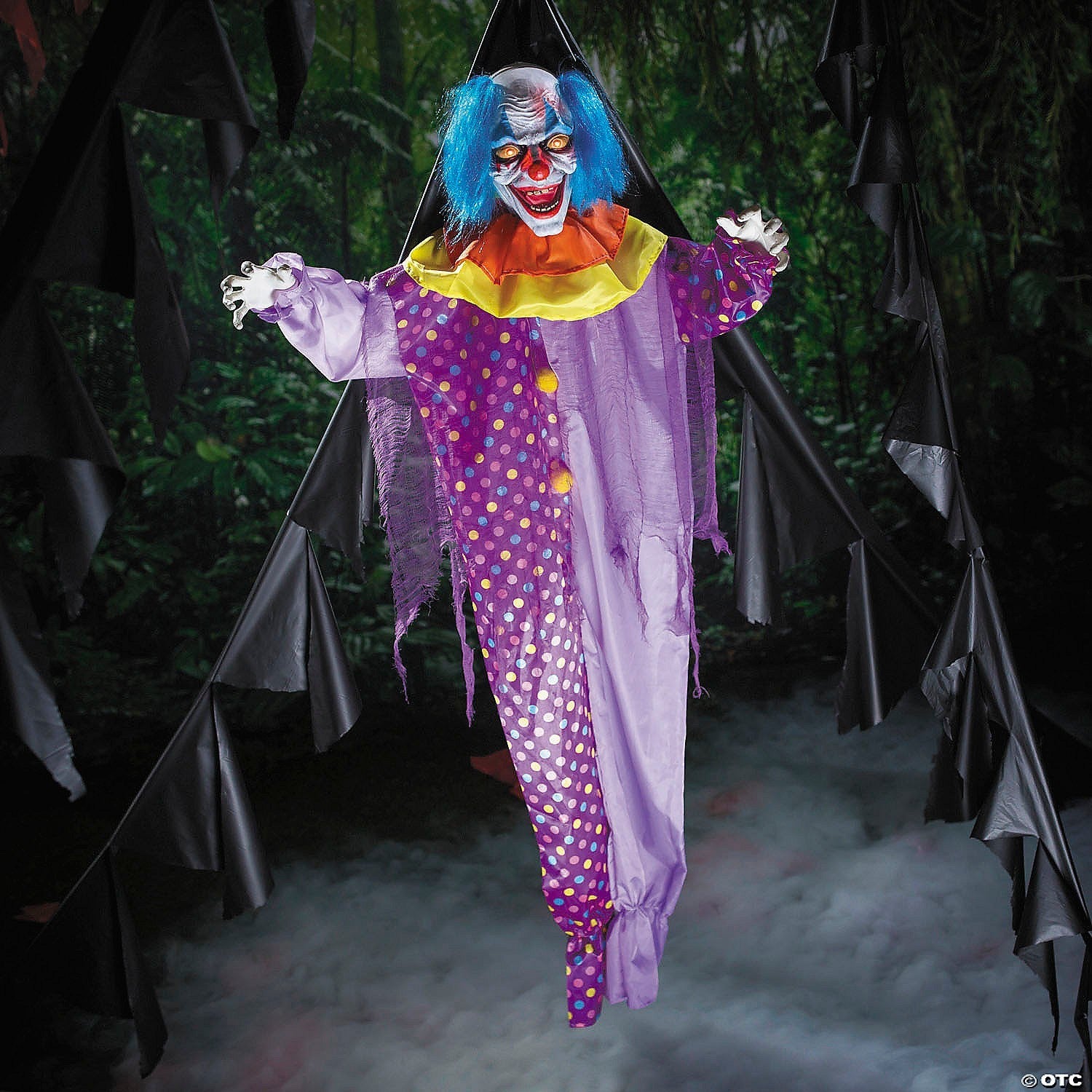LifeSize 6 Ft Talking Evil Clown Animated Halloween Haunt Prop Decoration Spirit