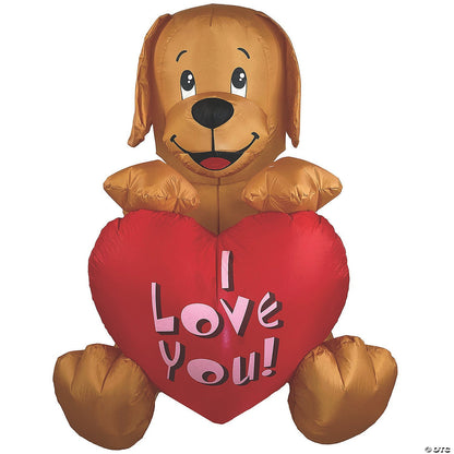4 FT I LOVE YOU PUPPY DOG Valentines Day Inflatable Outdoor Decorations Blow Up