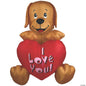 4 FT I LOVE YOU PUPPY DOG Valentines Day Inflatable Outdoor Decorations Blow Up