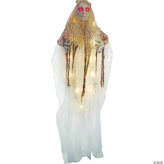LifeSize Ghost Bride Light Up Animated Halloween Decor Outdoor Haunt Porch Prop
