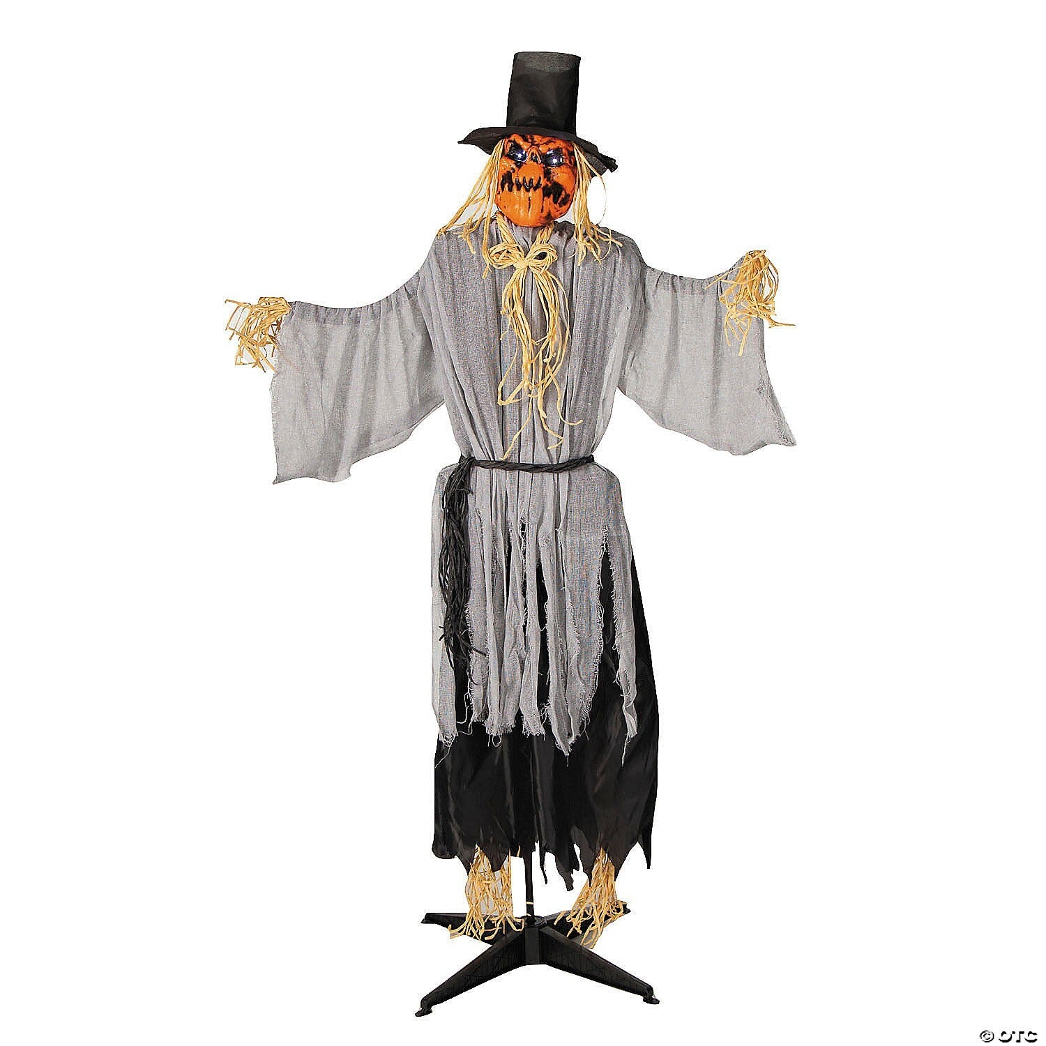 LifeSize Head Turning Pumpkin Scarecrow Animated Halloween Haunt Decor Yard Prop