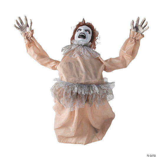 4' Possessed Bent Back Haunted Girl Spirit Doll Lighted Halloween Prop Exorcist