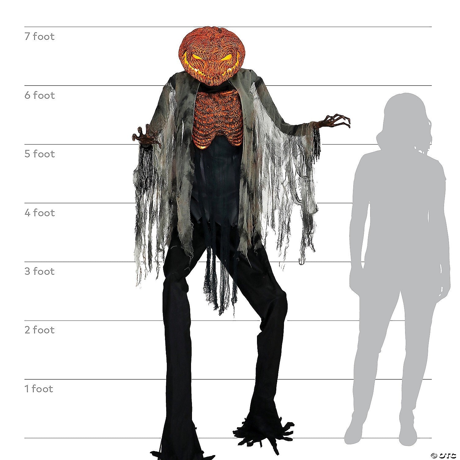 See Video Lifesize 7 Ft Scorched Scarecrow Animated Halloween Haunt Prop Outdoor