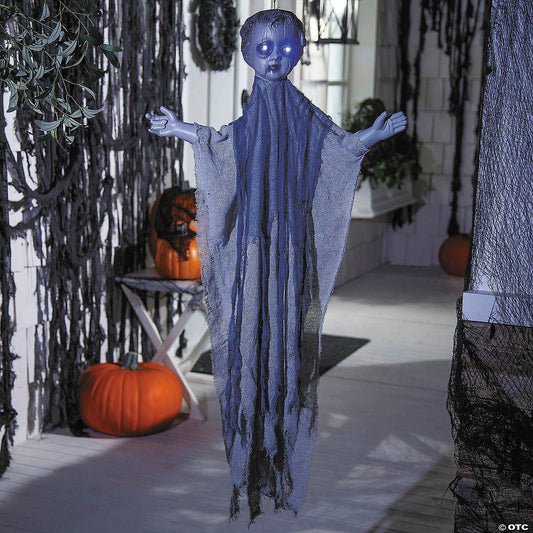 39" Hanging Animated Haunted Boy Doll Halloween Spirit Decoration Prop 2025