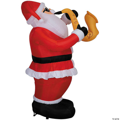 6 Ft Animated Santa Playing Saxophone Christmas Inflatable Outdoor Yard Decor