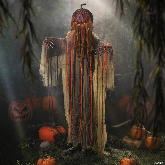 5.8 Ft Animated Rotten Pumpkin Head