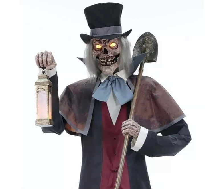 8.5' Graveyard Host Skeleton Animatronic Animated Halloween Haunt Prop Cemetery