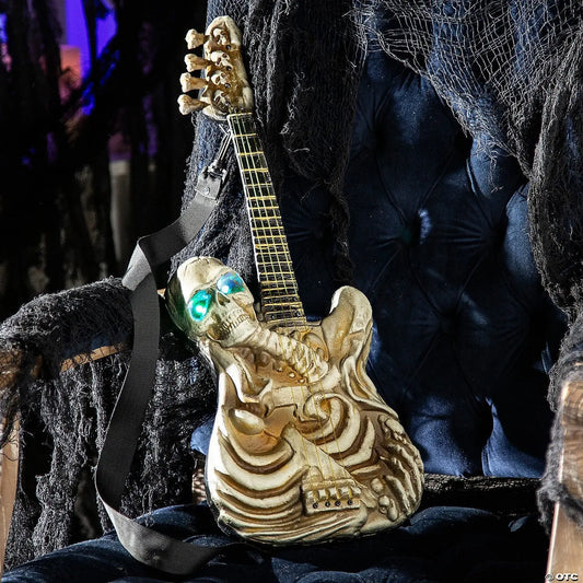 2 Ft Ghostly Skeleton Guitar Animated