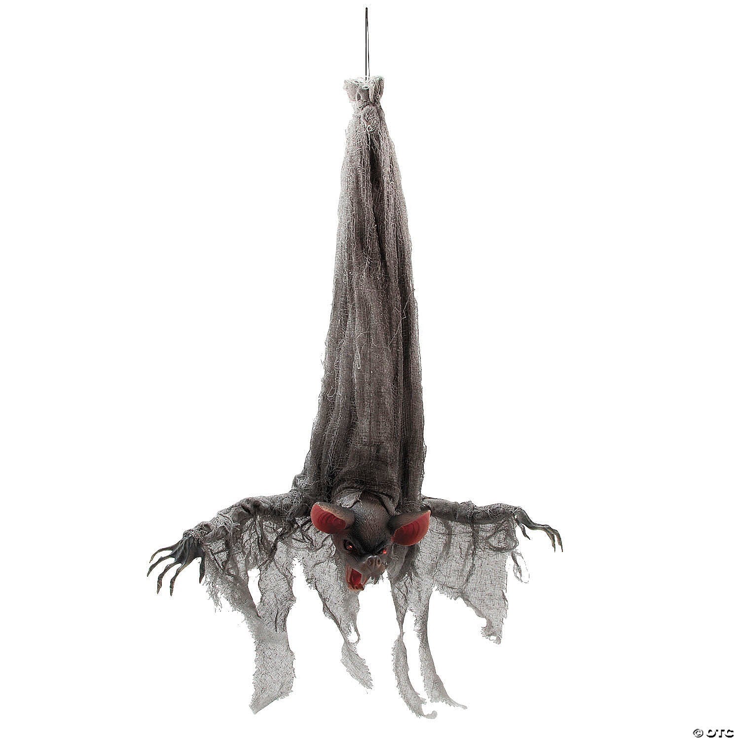 GIANT 39" Animated Screeching Gray Vampire Bat Halloween Haunted Prop Spirit