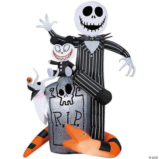 5.6 Ft Jack Skellington Snake Teddy Inflatable Halloween Spirit Yard Decor 2025