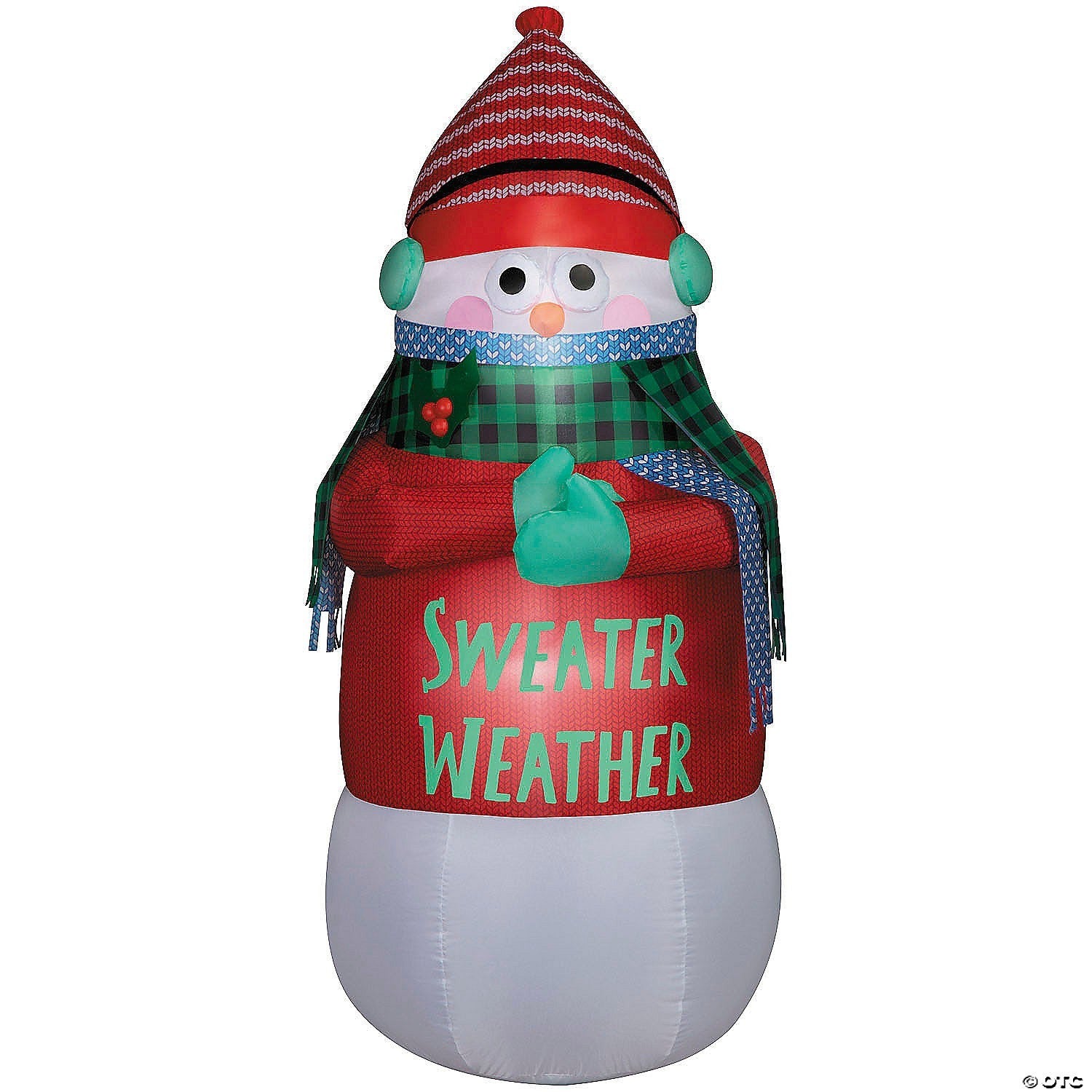 6 Ft Animated Shivering Snowman Sweater Christmas Inflatable Outdoor Yard Decor